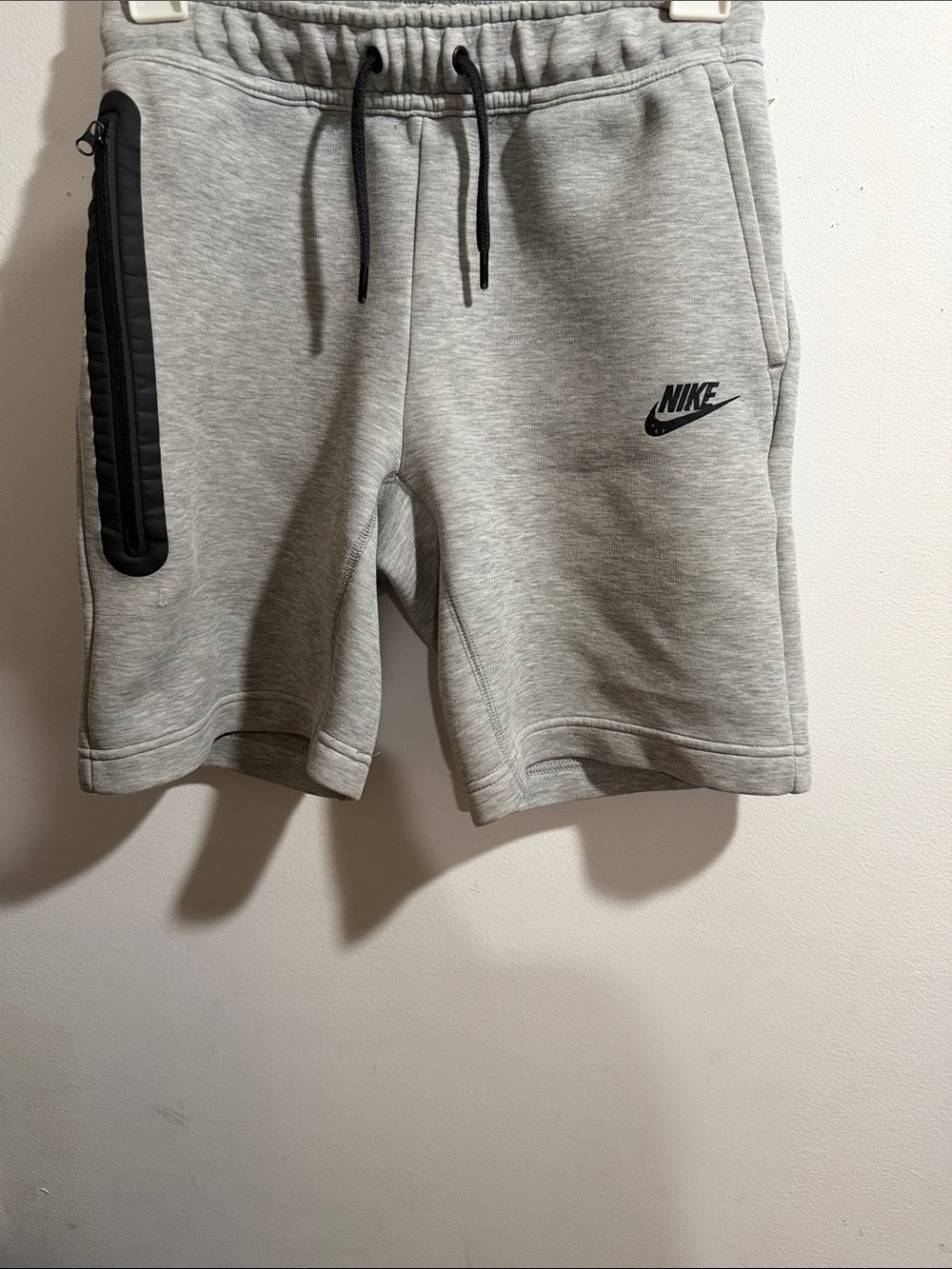 Nike Gray Fleece Kids Shorts with Black Accents